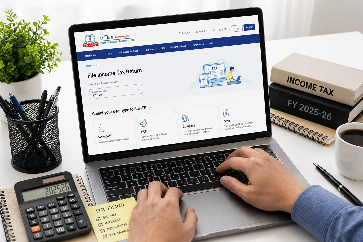 Workspace set for income tax filing